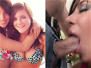 Rayna bounces Her massive mammories In A jaw-dropping hooter-sling And bj's chisel Like A insatiable immense breasted super-bitch