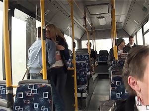 Lindsey Olsen humps her fellow on a public bus