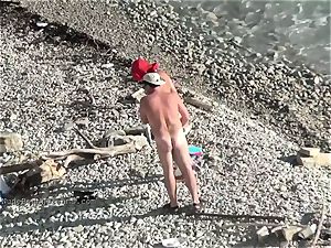 adorable youthful teenage nudists on the beach